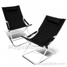 Magshion 4 Position Pair Folding Beach Camping Patio Outdoor Travel Recliners Chair Set of 2 Red